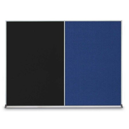 United Visual Products Triple Door Radius Corkboard, 72"X36", G UV8005-GOLD-APRICOT
